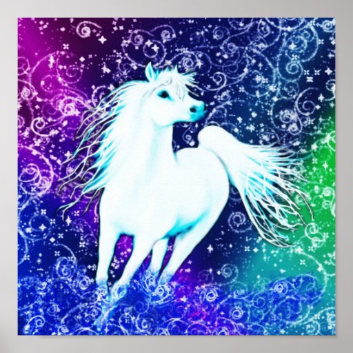 White Horse Arabian Myth Poster Zazzle
