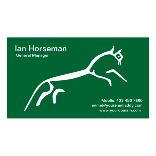White Horse Business Card (back side)
