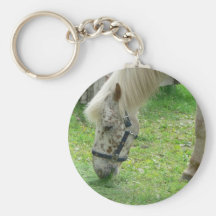 White Horse Close Up Keychain