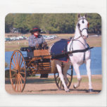 white horse driving mousepads