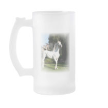 White Horse Frosted Beer Mug