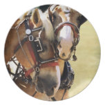 White Horse Head Dinner Plate