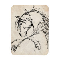 White Horse Head Vinyl Magnet