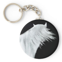 White Horse Head Three Panels Keychain