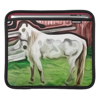 white horse painting iPad sleeve