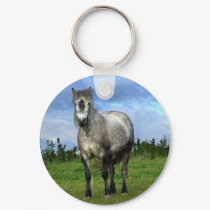 White horse portrait keychains