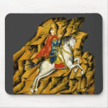 White Horse Rider Mouse Pad