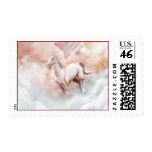 White Horse Running Trough The Clouds Stamp