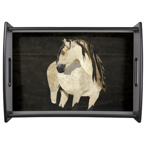 White Horse Serving Tray Zazzle