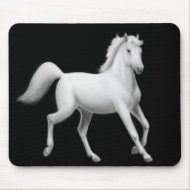 White Horse Trotting Mousepad mousepad