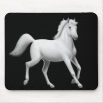 White Horse Trotting Mousepad