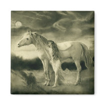 white horse woman magnets by Lady_Lilith white horse woman magnets