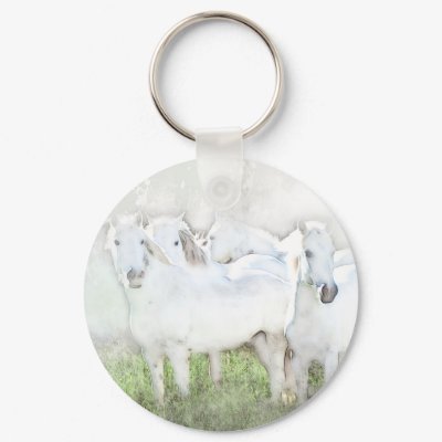 White Horses Key Chains by William63