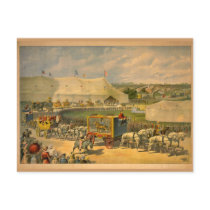 White Horses Parade Circus Poster postcards