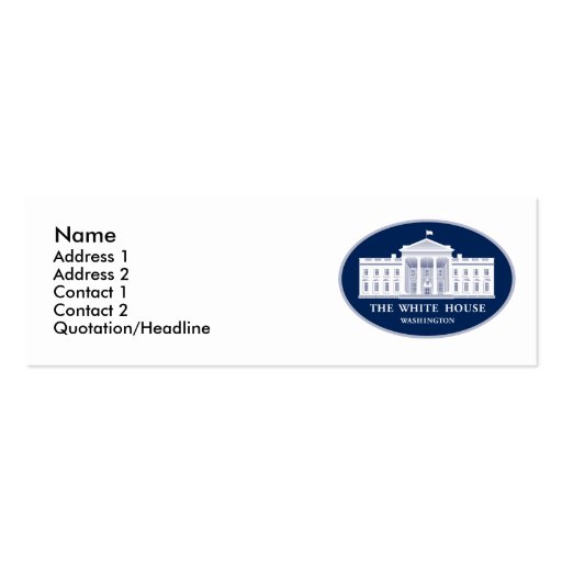 White House Business Card Template (front side)