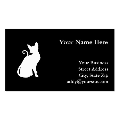 White House Cat Business Cards (front side)