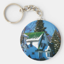 White House in Snow Keychain