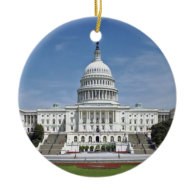 White House US Capitol Building Washington DC Christmas Ornament