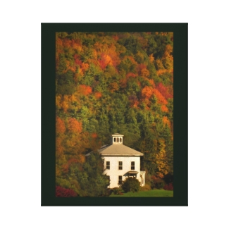 White House with Cupola in Autumn Canvas Print