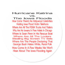 White Hurricane Katrina Vs Iowa stickers