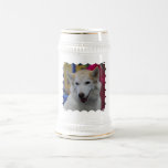 White Husky Beer Stein Mugs