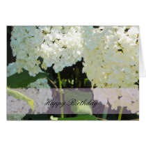 White Hydrangea Birthday Wishes Card