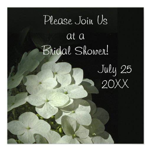 White Hydrangea Bridal Shower Invitation