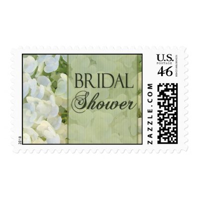 White hydrangea Bridal Shower stamp
