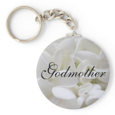 White Hydrangea 'Godmother' keyring Keychains
