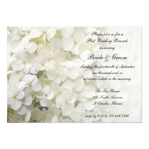 White Hydrangea Post Wedding Brunch Invitation