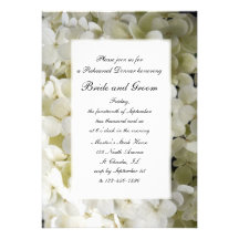 White Hydrangea Rehearsal Dinner Invitation