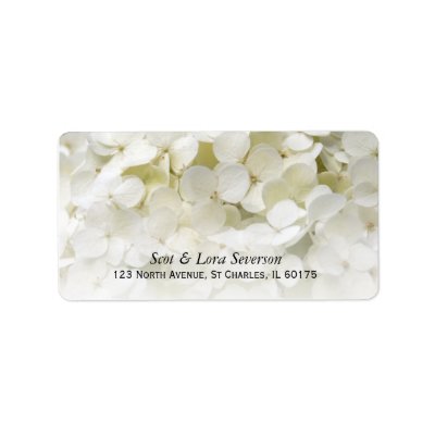 White Hydrangea Return Address Label