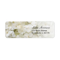 White Hydrangea Return Address Label