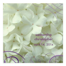 White hydrangea/romantic wedding invitations