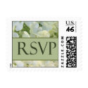 White hydrangea RSVP postage stamp