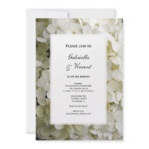 White Hydrangea Wedding Invitation