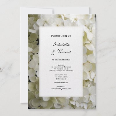 White Hydrangea Wedding Invitation