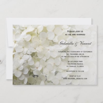 White Hydrangea Wedding Invitation