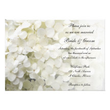 White Hydrangea Wedding Invitation
