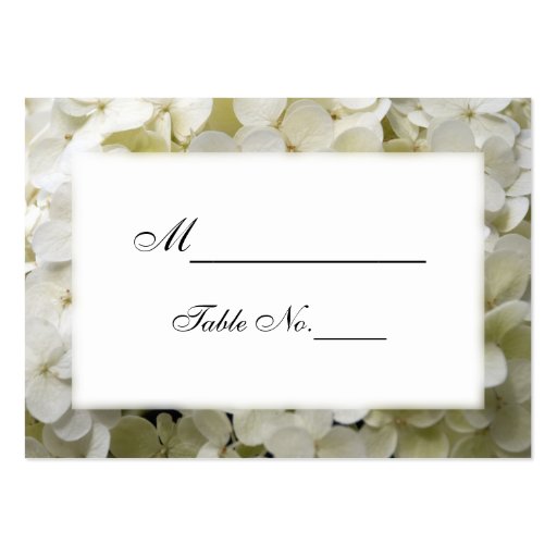 White Hydrangea Wedding Place Card Business Cards (front side)