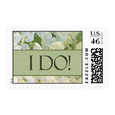 White hydrangea wedding postage
