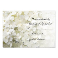 White Hydrangea Wedding RSVP Response Card Custom Announcement