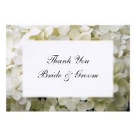 White Hydrangea Wedding Thank You Notes - Flat Custom Invitations