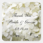 White Hydrangea Wedding Thank You Stickers