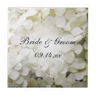 White Hydrangea Wedding Tile