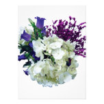 White Hydrangea With Canterbury Bells and Sage Custom Invites
