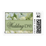 White hydrangea with sage green accent