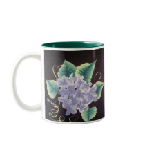 White hydrangeas mugs