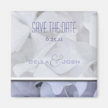 White Hydrangeas Save the Date Magnet