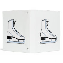 white ice skate vector graphic 3 ring binder